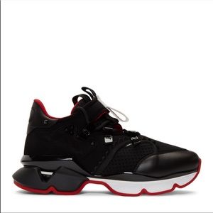 Christian louboutin black red-runner flat sneakers